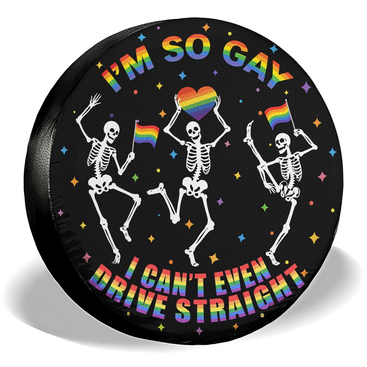 Horror Premium PVC Leather Spare Tire Cover, Universal Fit for RV Jeep Camper Trailer, Dustproof, Waterproof Jeep Tire Cover with No Camera Hole