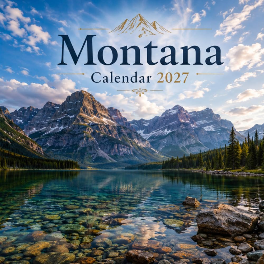 Montana Calendar 2027: 15 Month Planner | Landscapes, Mountains, Lakes & Historic Locations with Place Names