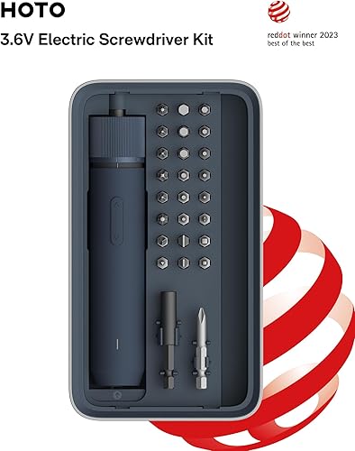 Miniatura 9 de HOTO Kit de destornilladores eléctricos, 25 puntas hexagonales mejoradas de 1/4 pulgadas, tapa magnética, destornillador inalámbrico recargable,