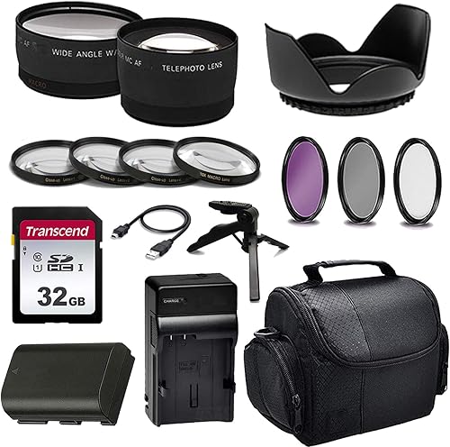 Kit de accesorios de 16 piezas para cámaras réflex digitales Canon EOS 7D Mark II, 7D, 80D, 70D, 60D, kit incluye: batería de repuesto LP-E6N y