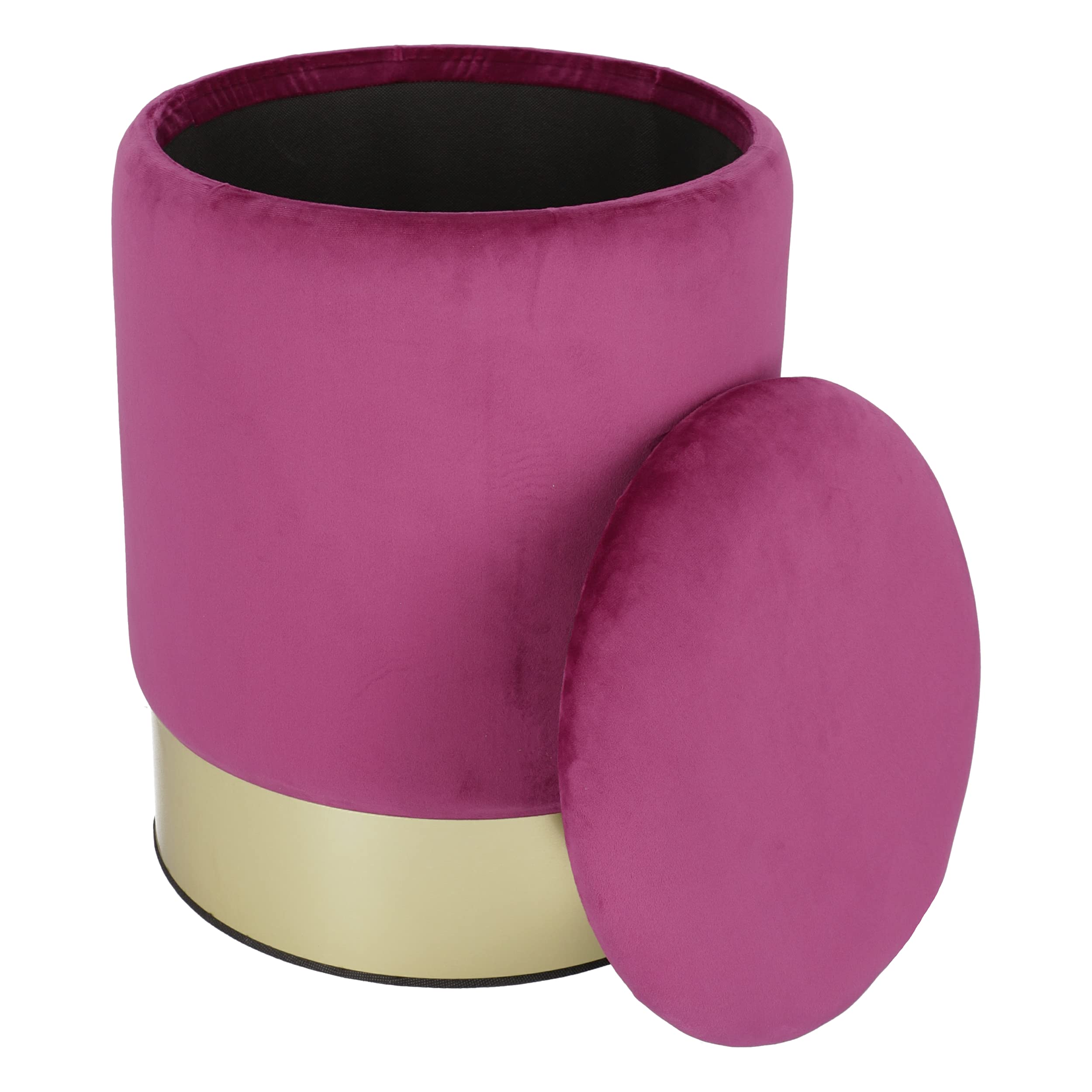 Pouf Contenitore Rotondo Glamour Fucsia