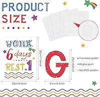 Vista 2 de 20 Pieces Ten Commandments Poster for Kids Christian Bible Verse Poster Inspirational Religious Scripture Wall Decoration for Classroom Church