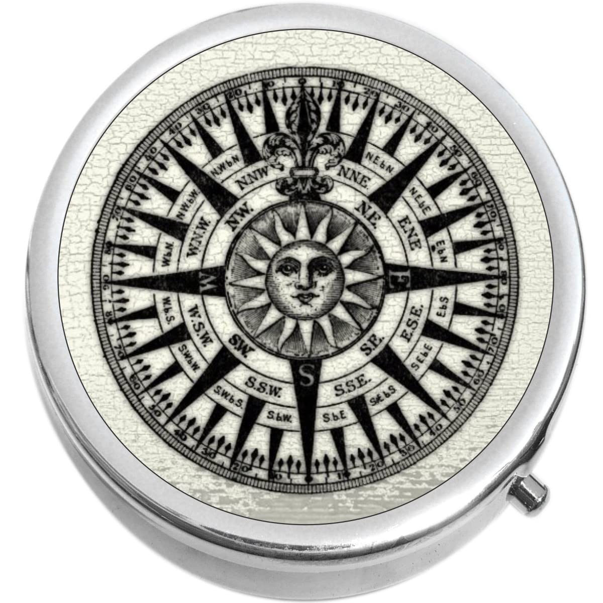 Retro Compass Vintage Design Medicine Pill Box