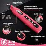 HARDELL Mini Outil rotatif sans fil, 5-Speed 3.7V Kit d'outils rotatifs rechargeables avec 61 Accessoires, USB Outil de charge multi-poubelles pour le ponçage, le polissage, le forage, l'arrachage, la gravure, DIY Artisans et artisans