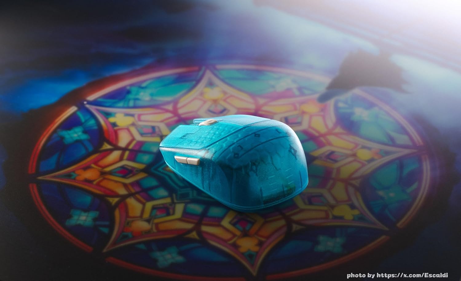 GWolves HSK Plus Lite Wireless Fingertip Grip Gaming Mouse, ~38Gram, Low Latency, PAW3399,21,000CPI, Nrf52840 High-Performance CPU, 5Programmable Btns, On-Board Memory, PC/Mac and Laptop (BlueWave)