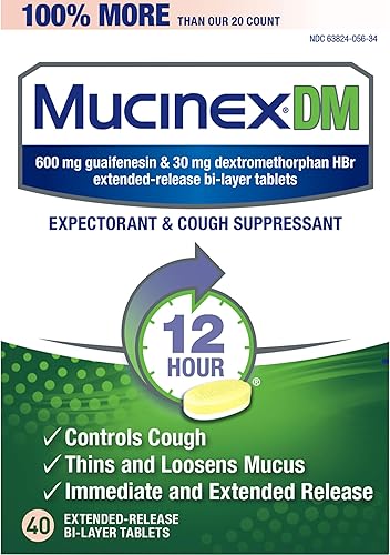 Miniatura 13 de Mucinex DM, Expectorante y supresor de la tos, RAC05640, 40, 1, 1