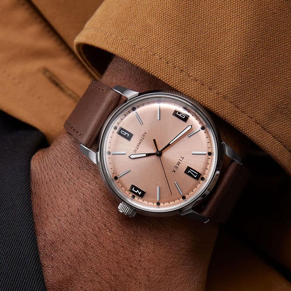 Timex Men's Analogue Automatic Watch with a Leather Strap Marlin Automatic