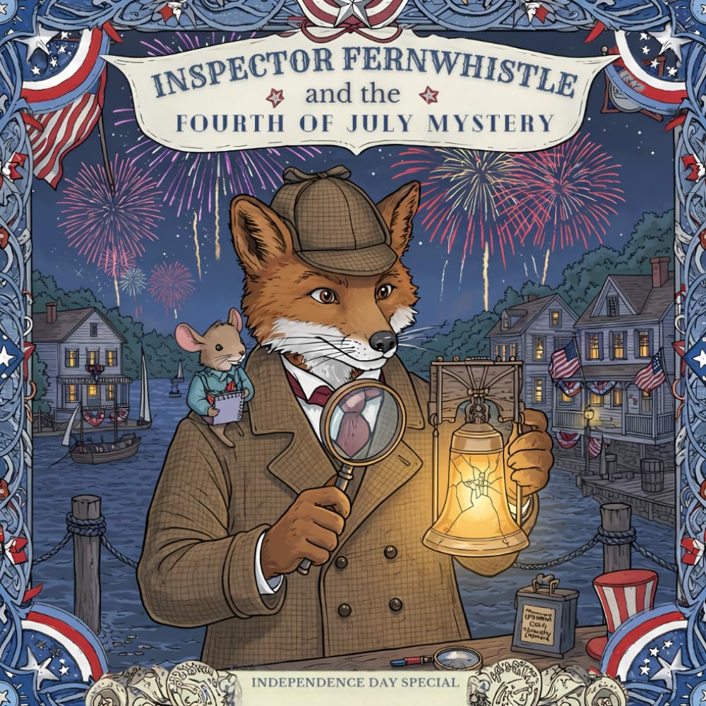 The Whiskerville Mysteries: Inspector Fernwhistle and the Fourth of July Mystery: An Independence Day Coloring Adventure, Follow the Story as you ... Coloring books with cozy detective story)