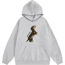 Aelfric Eden Dog Graphic Hoodies Unisex Oversized Dachshund Pullover Hoodie Y2k Streetwear Hooded Sweatshirt