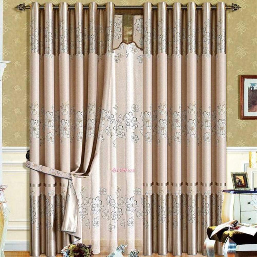 Rideau de fenêtre occultant fleur Or K à œillets isolant 400x270cm