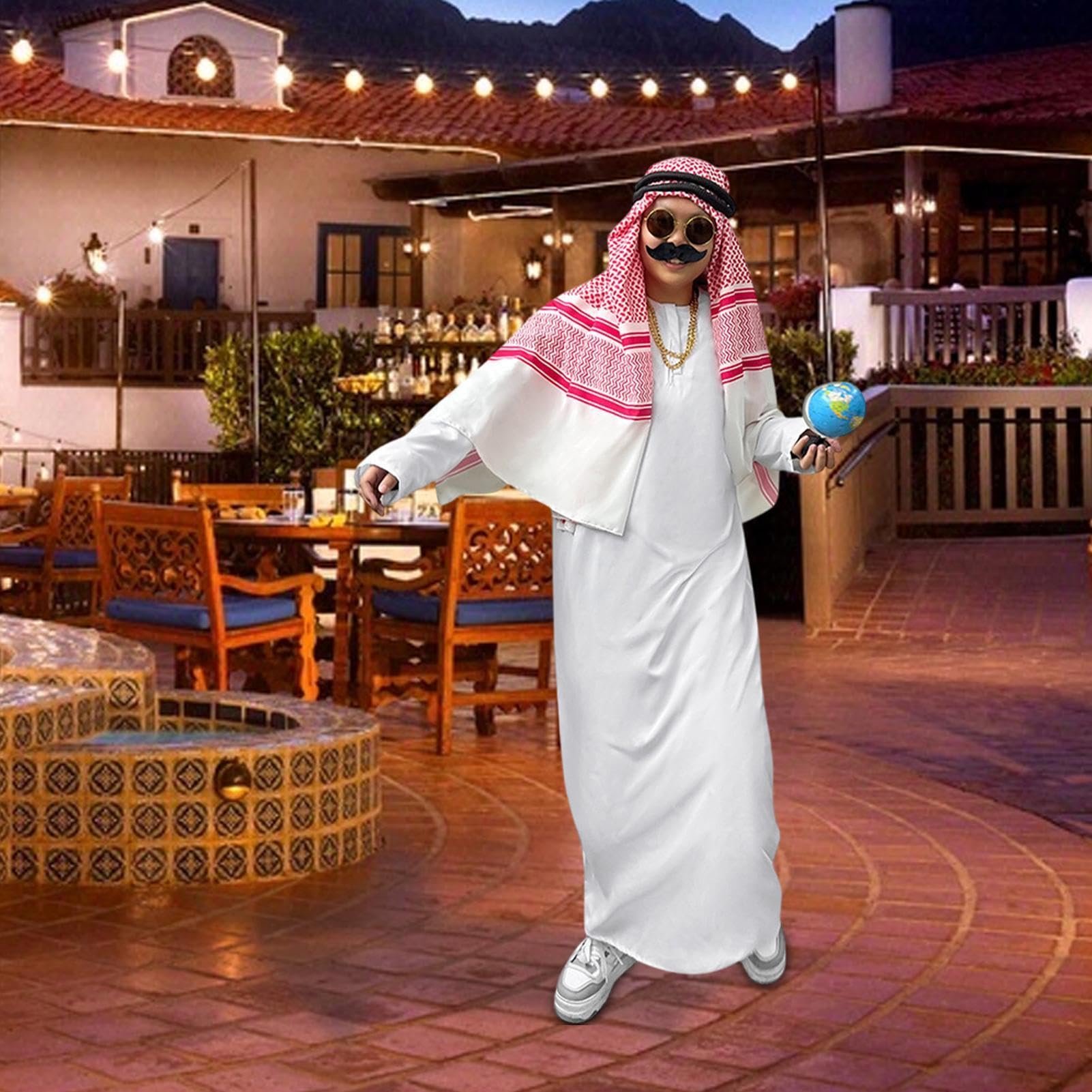 Arabski Komplet Kostiumu Akcesoria Do Przebrania Bliskiego Wschodu | Bliski Wschód Komplet Ubioru Arabskiego Dla Halloween Cosplay Odgrywanie Ról Boże Narodzenie Występy Sceniczne Przyjęcia