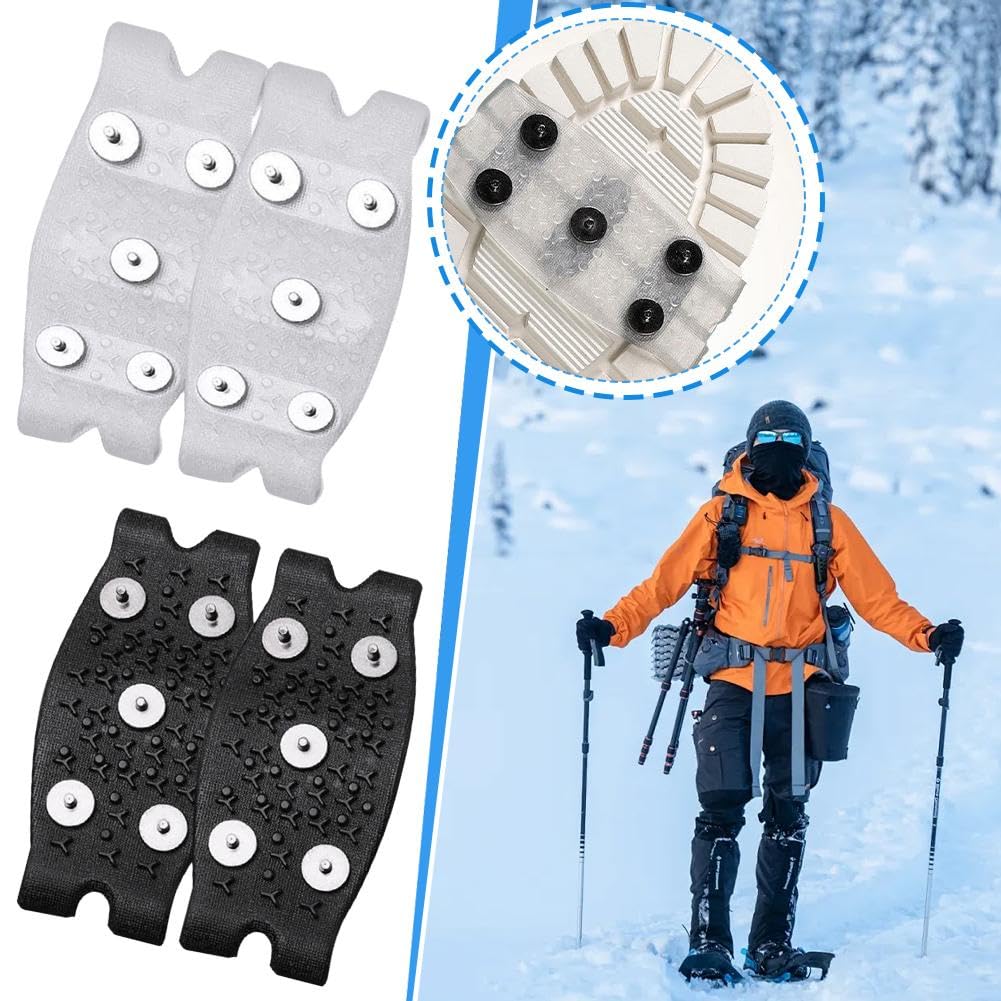 Crampons Antidérapants Pour Chaussures – 1 Paire – Neige, Glace, Randonnée Hiver – Taille Unique Extensible (pointures 35-43)