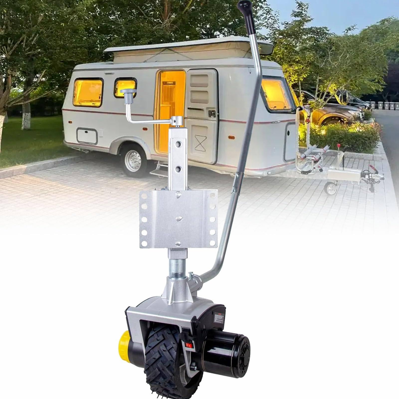 Motor de remolque motorizado de 12 V 550 W, aluminio resistente para barco y caravana, carga máxima de 2722 kg, potencia eléctrica con ruedas de goma maciza