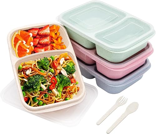 Luriseminger Lonchera Bento, recipientes para aperitivos, recipientes de preparación de comidas para niños, niños y adultos, contenedores de