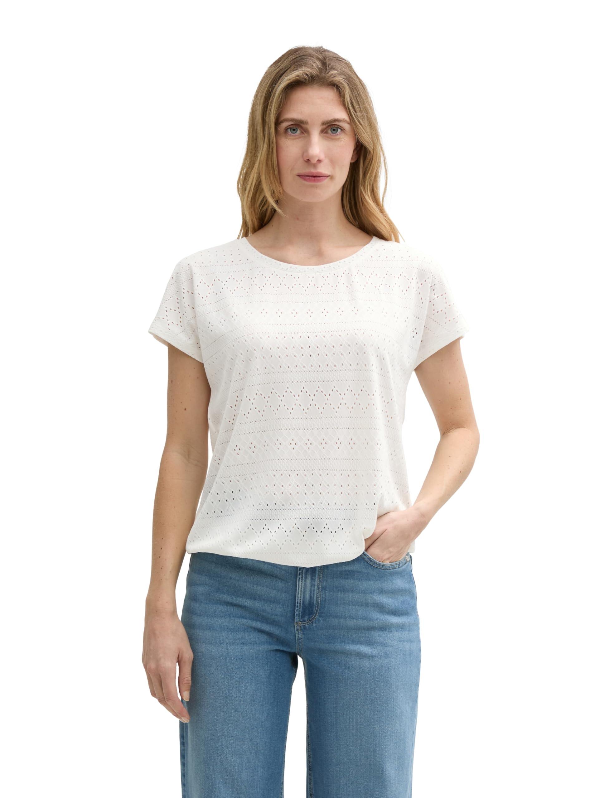 Tom Tailor Damen Loose Fit Ajour T-Shirt