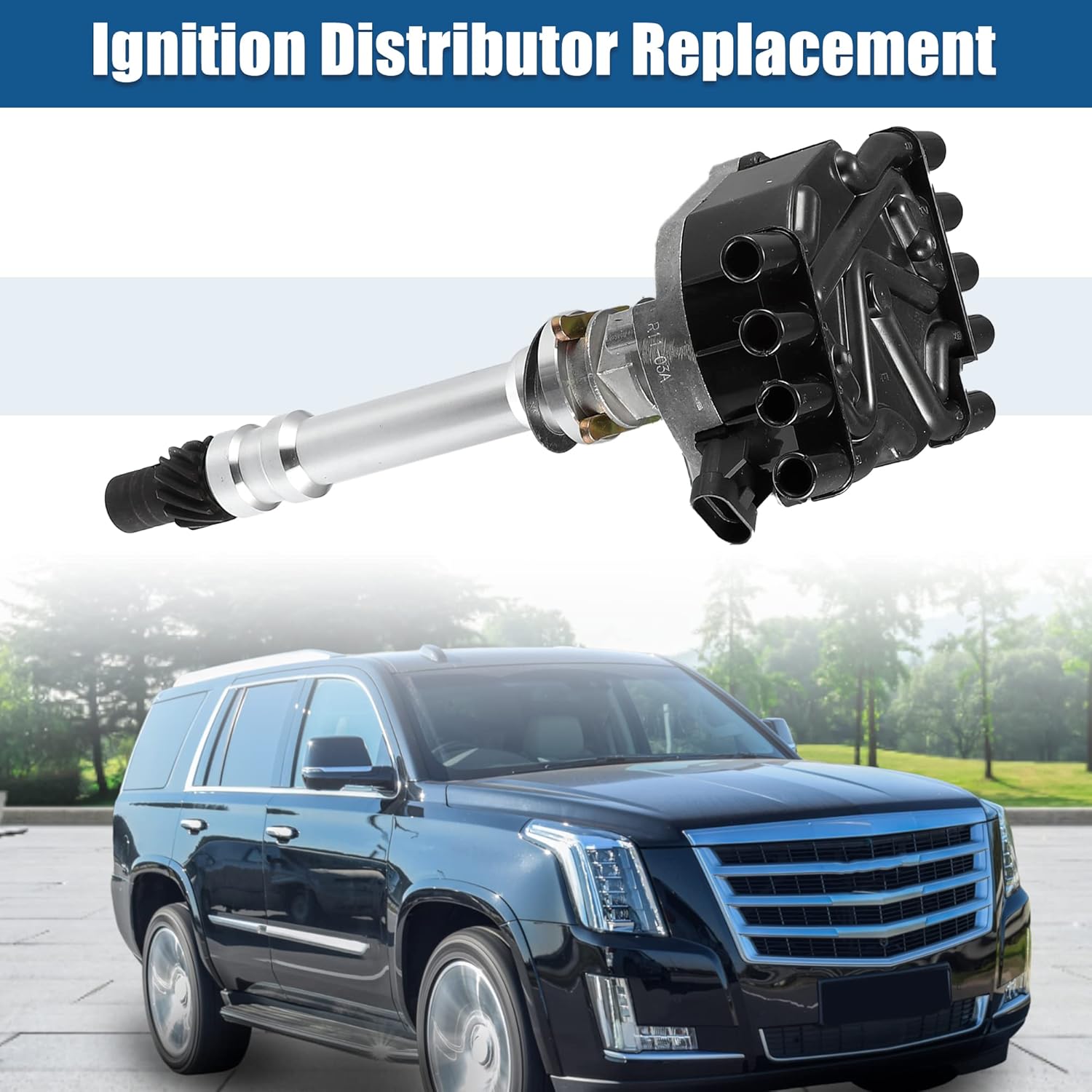 X AUTOHAUX Ignition Distributor Replaces 12570425 93441558 94672691 1104051 1104058 for GMC Savana Suburban 1996-2002 for Cadillac Escalade 1999-2000 for Chevrolet K1500 Suburban 1996-1999