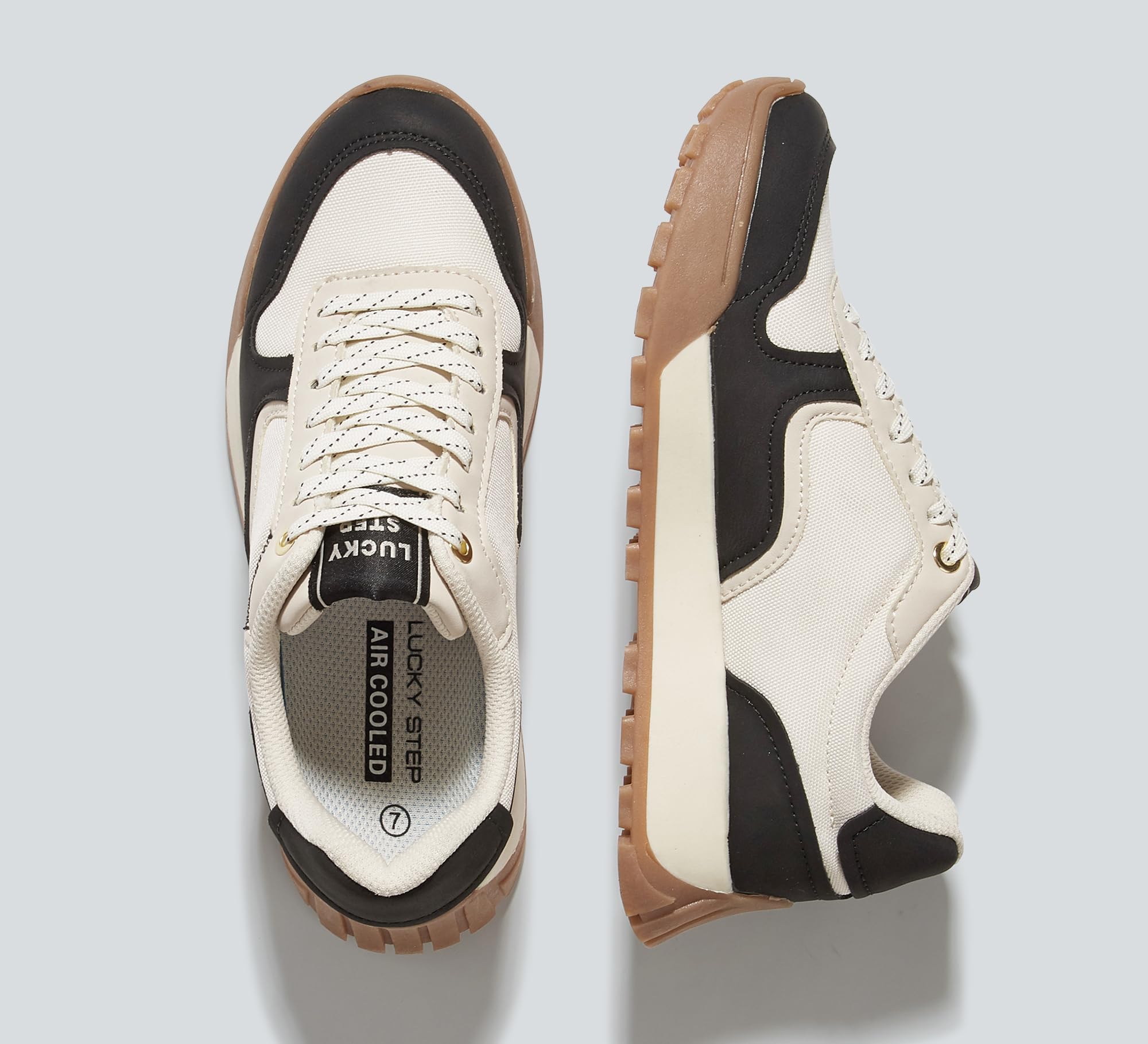 LUCKY STEP Zapatillas Mujer Plataforma Canvas Casuales con Cordones - Tenis Deportivos Retro para Caminar, Running, Moda y Estilo Clásico