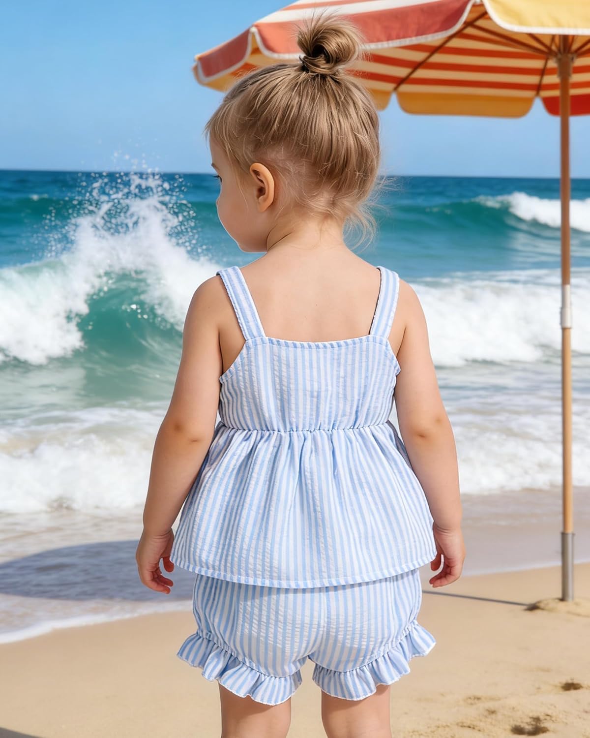 Newborn Baby Girl Clothes Summer Outfits Infant Ruffle Sleeveless Cute Bow Tank Tops 3 6 12 18 Months - Image 3