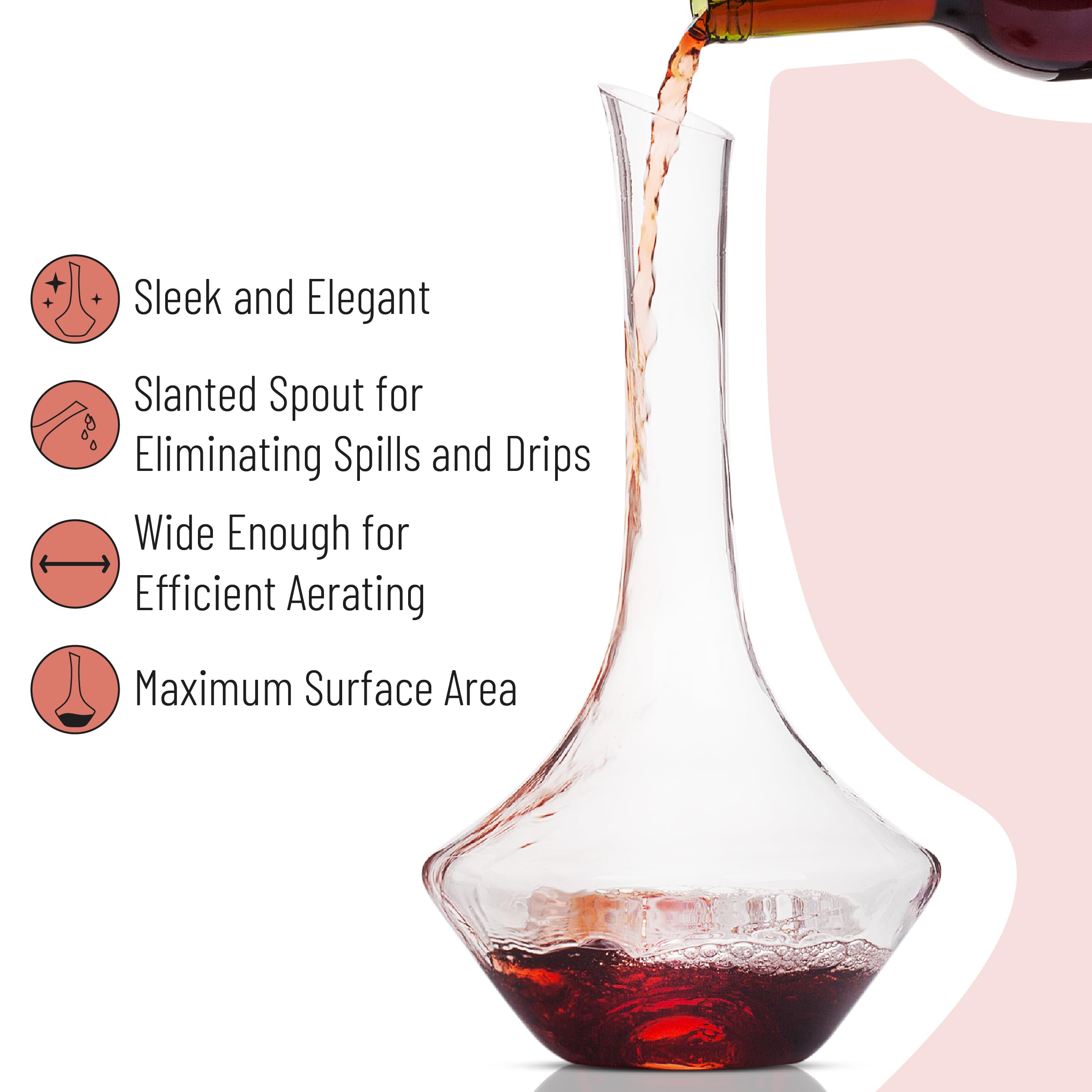 BTaT- Decantador de vino con tapón, decantador de vino con tapa, decantador de vino tinto, juego de decantador de jarra de vino para vino, decantador para respirador de vino, decantador de vino