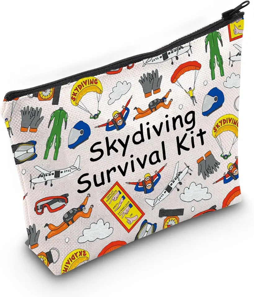 POFULL Sky Diving Cosmetic Bag Skydiving Survival Kit...