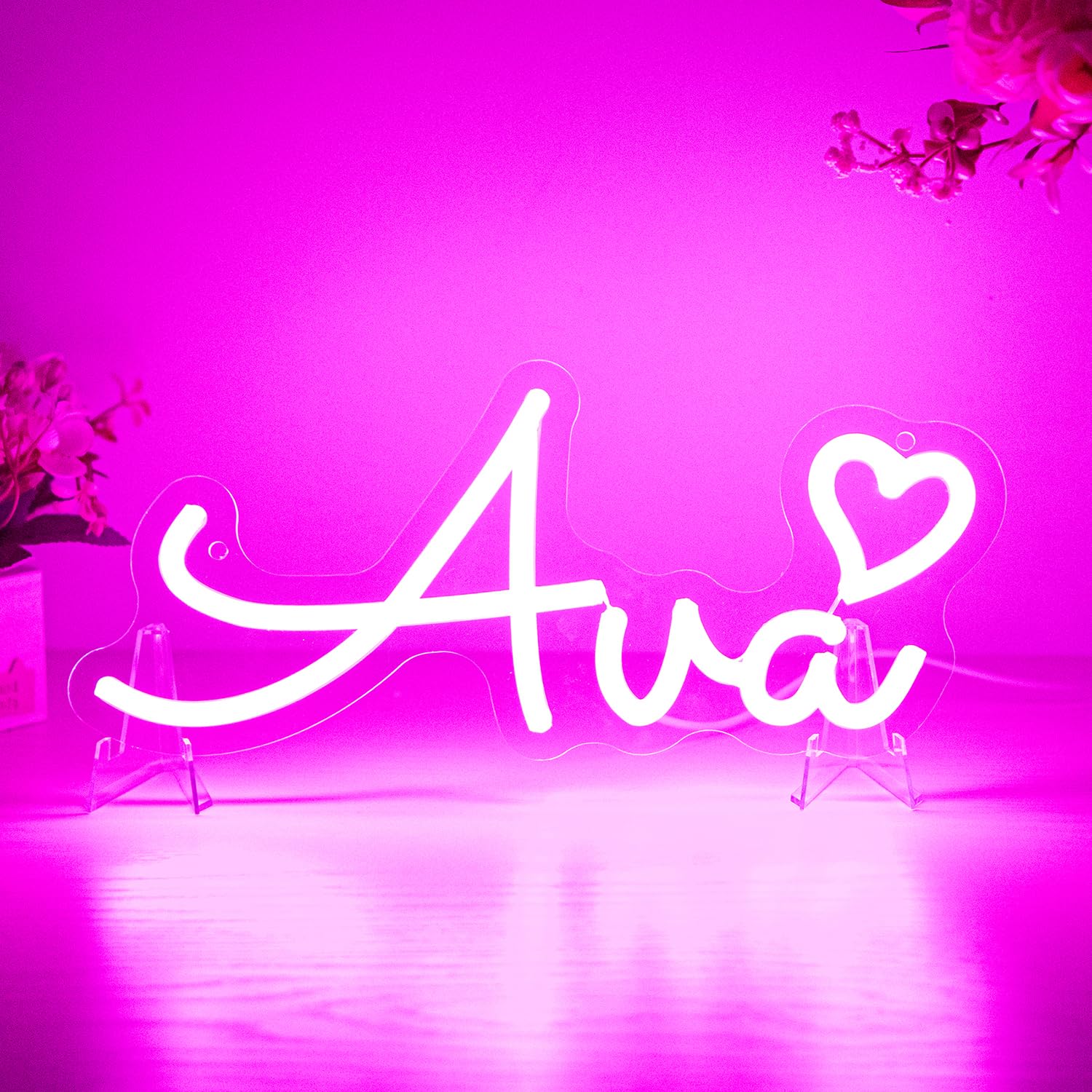 Ava Name LED Neon Sign, Name Decoration Dimmable Light for Bedroom