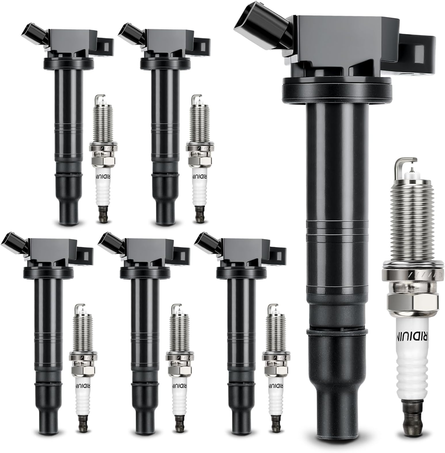 UF495 Ignition Coil & 6176 Double Iridium Spark Plug for 4.0L V6 Toyota 2005-2015 Tacoma,2007-2009 FJ Cruiser,2005-2011 Tundra,2003-2009 4Runner 90919-02248 90919-A2001 5C1419 C1426 (set of 6)
