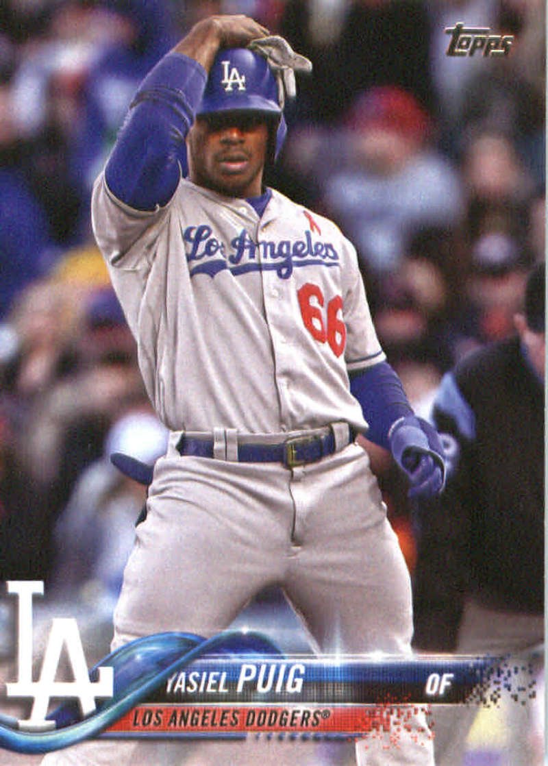 Amazon.com: 2018 Topps #89 Yasiel Puig Los Angeles Dodgers
