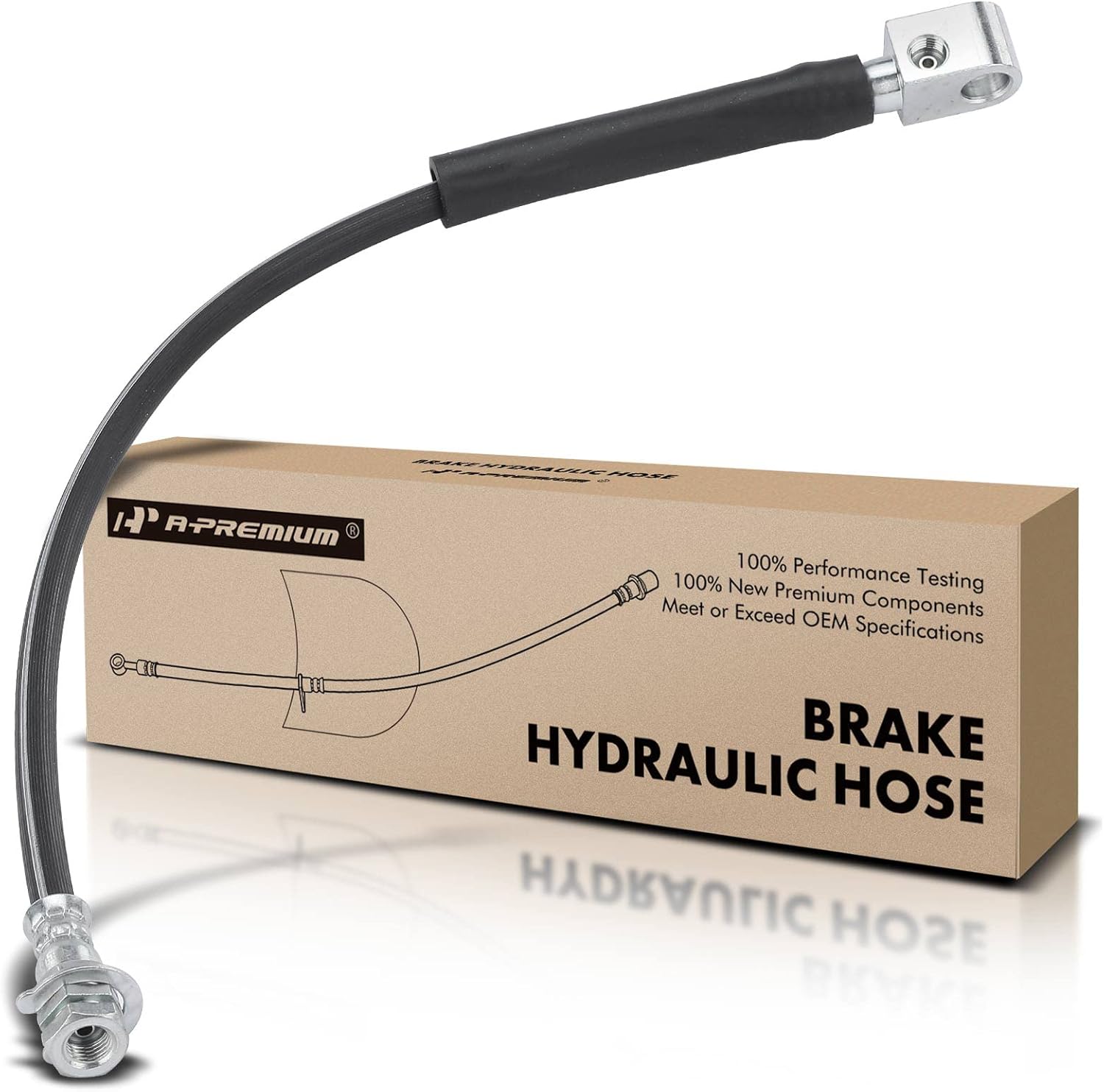 A-Premium Rear Center Brake Hydraulic Hose Compatible with Ford Models - For F-150 F150/F-250 F250 1980-1991, For F-350 F350 1980-1984, For Bronco 1980-1992, For F-100 F100 1980-1983
