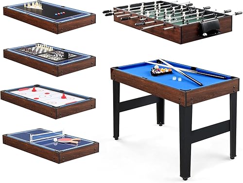 PEXMOR Mesa de juego múltiple 10 en 1 para adultos, mesa de juego combinada de 48 pulgadas para sala de juegos, juego de mesa de juegos para la