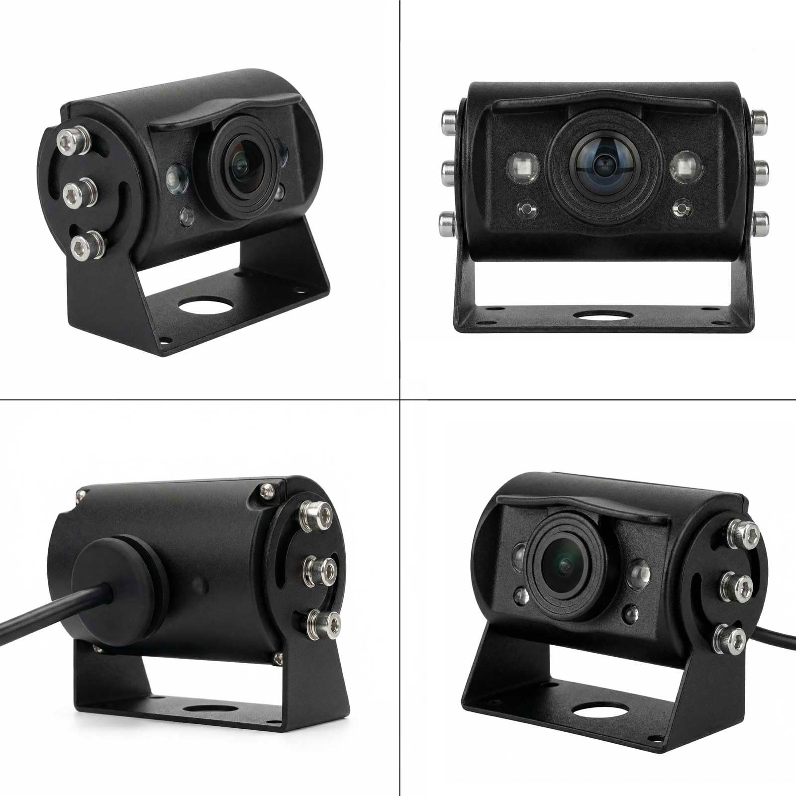 AHD 1080P Fahrzeug LKW Rückfahrkamera mit 17.8 cm 2-Split Monitor | 2 x wasserdichte IR-Nachtsicht-Rückfahrkamera, 15 m Kabel, 12 V-24 V, robuster Sattelauflieger, Wohnmobile, LKW