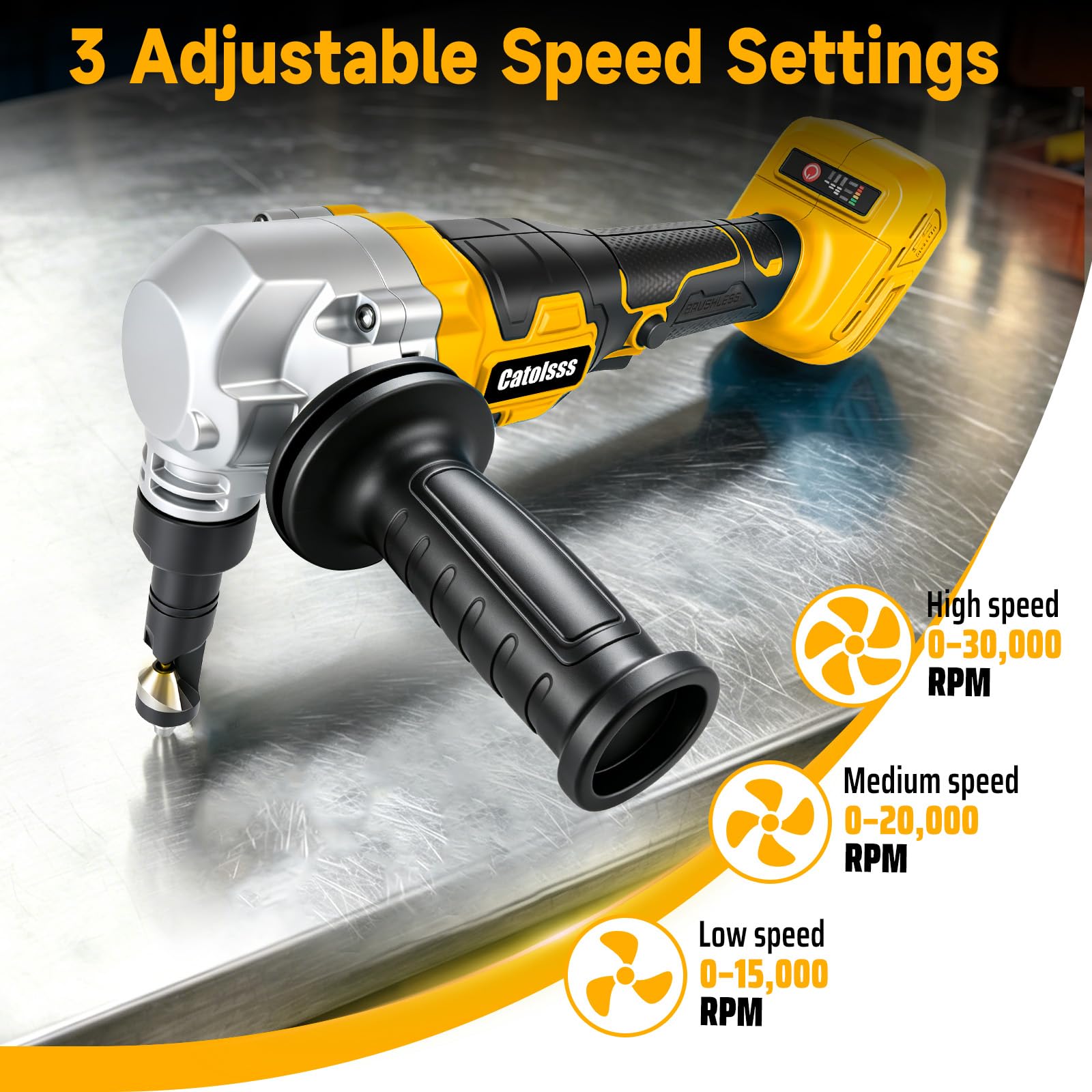 Knabber Blechknabber Kompatibel mit Dewalt 20V Akku,450W Kabellose Blechnibbler mit Bürstenlos Motor, 30000U/min,360° drehbarer Knabberkop Elektrische Blechschere für Edelstahl & Aluminium(ohne Akku)