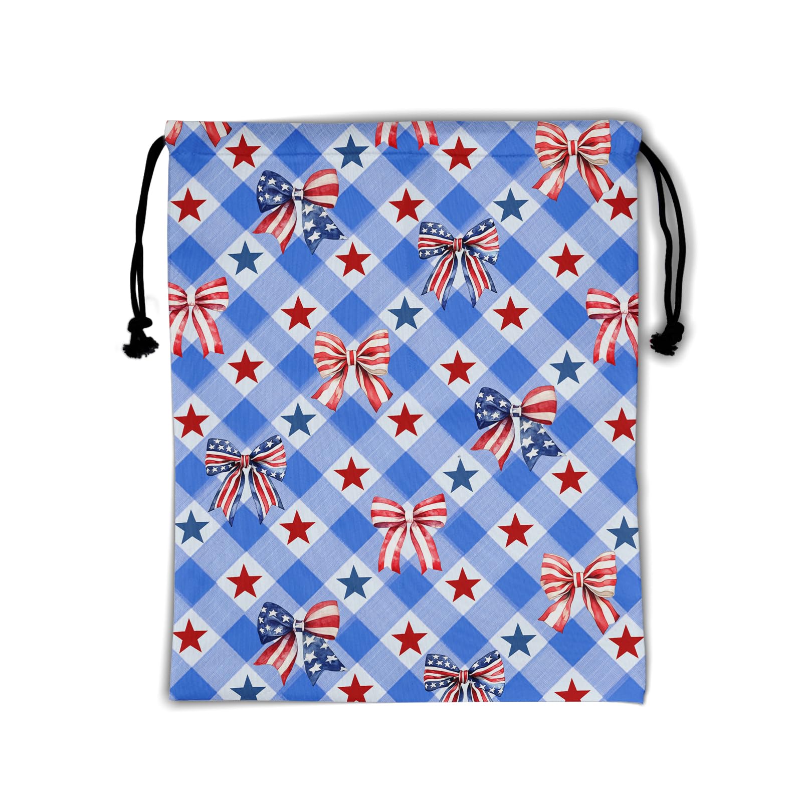 Checkered Stars Gymnastics Grip Bag Small Drawstring Gym Storage Pouch for Gymnasts Holding