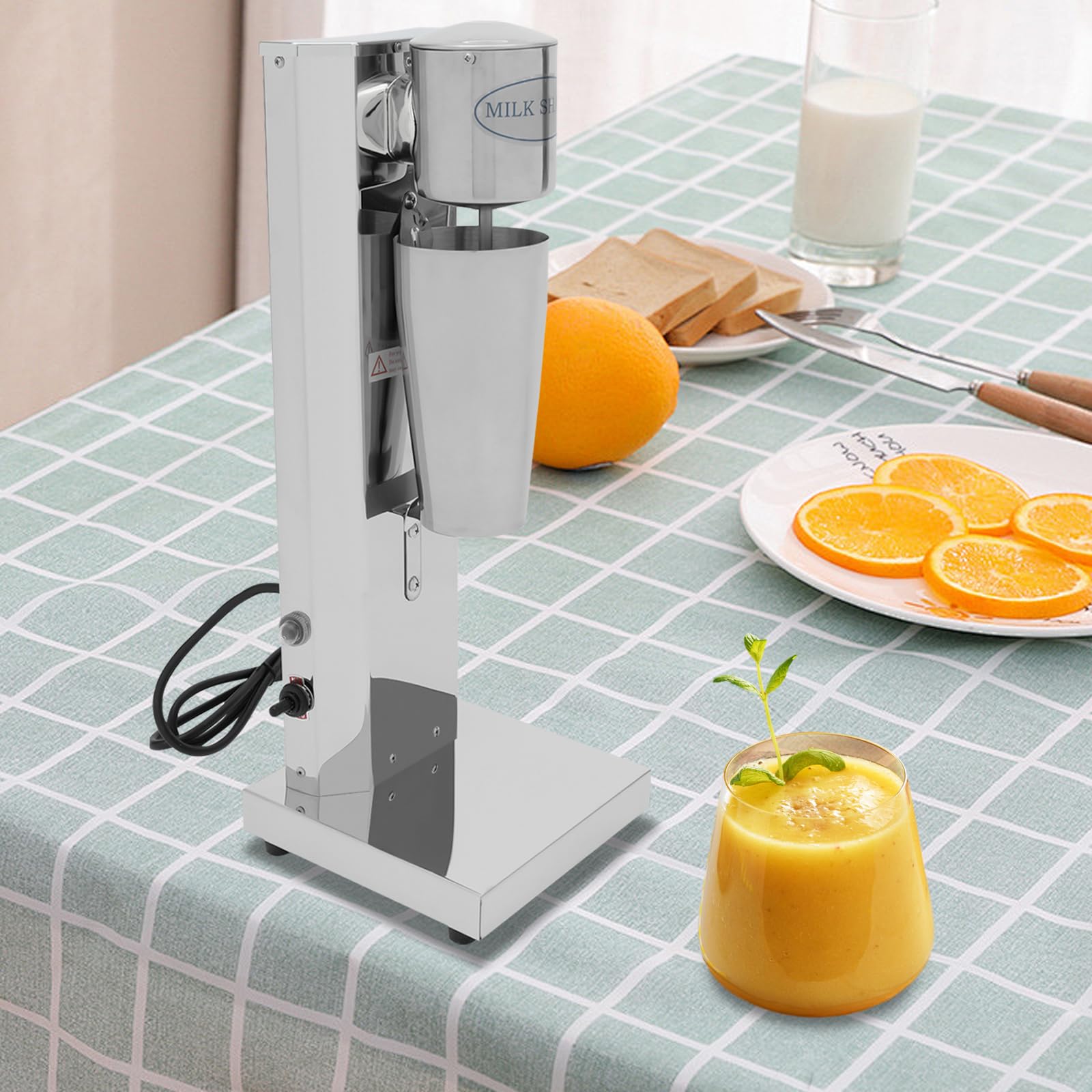 Machine à milkshake électrique en acier inoxydable, jusqu'à 18 000 tr/min, interrupteur One Touch, 2 vitesses, avec bol mélangeur, pour shakes protéinés, cocktail