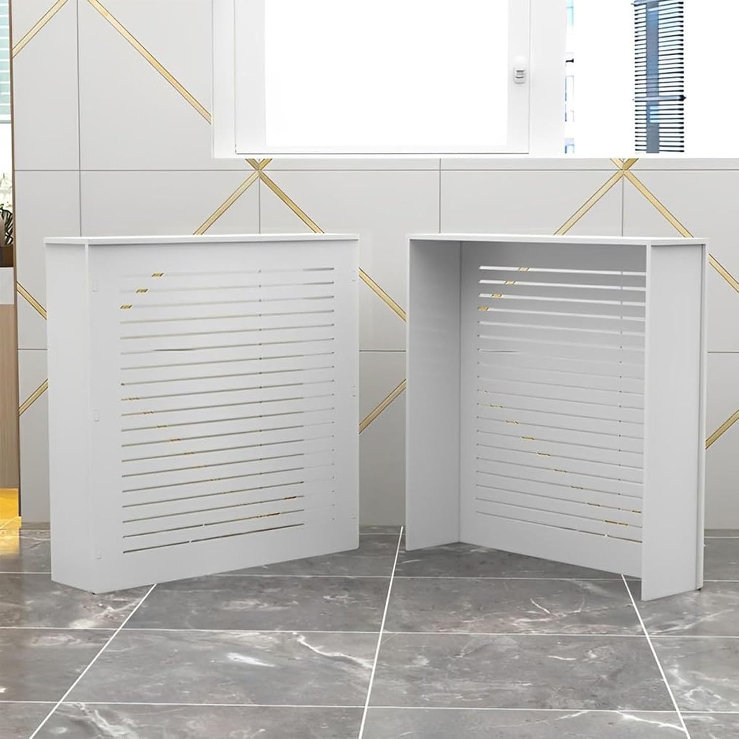 Radiator Cover for Radiator Shelf Cabinet, Heating Cabinet Shelf Heating Cabinet Shelfs,Wall to Hide Cluttered Pipes, Household Decorative Living Room Hallway(60x70x15cm/23.6x27.5x6in)