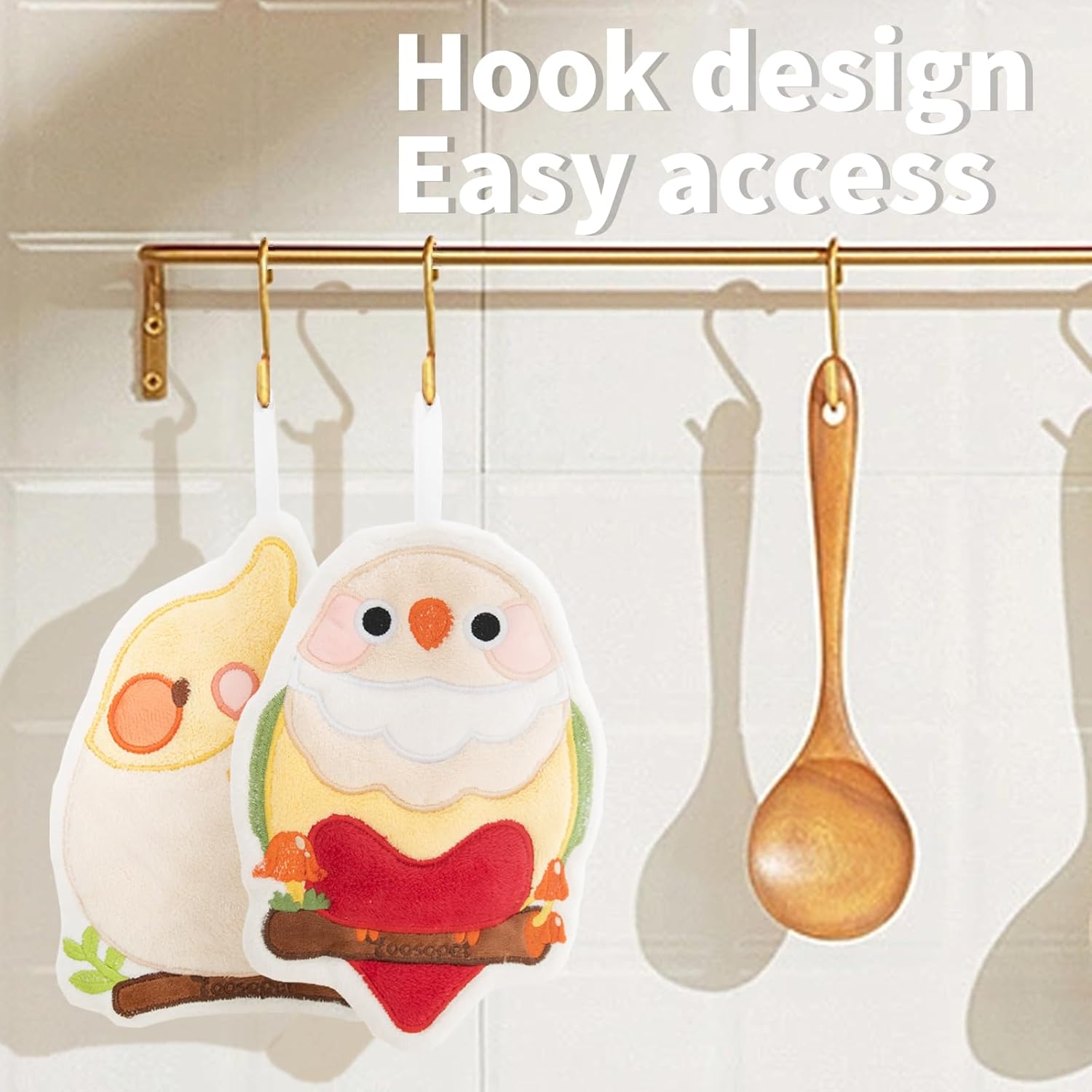 Soft Absorbent Parrot Hand Towel Sets Cute Parrot Embroidered Quick Dry Coral Fleece Hand Towels for Bathroom & Kitchen Gifts for Kids Teens Parrot Lovers Hand Towel 3 Pack (Cockatiel) - Image 5