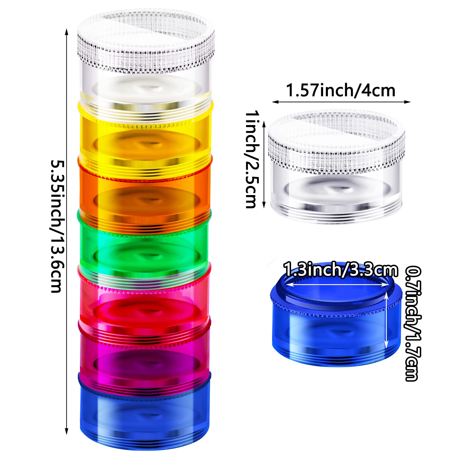 Sieral Lot de 8 piluliers empilables pour 7 jours avec couvercles pour médicaments, vitamines et compléments alimentaires