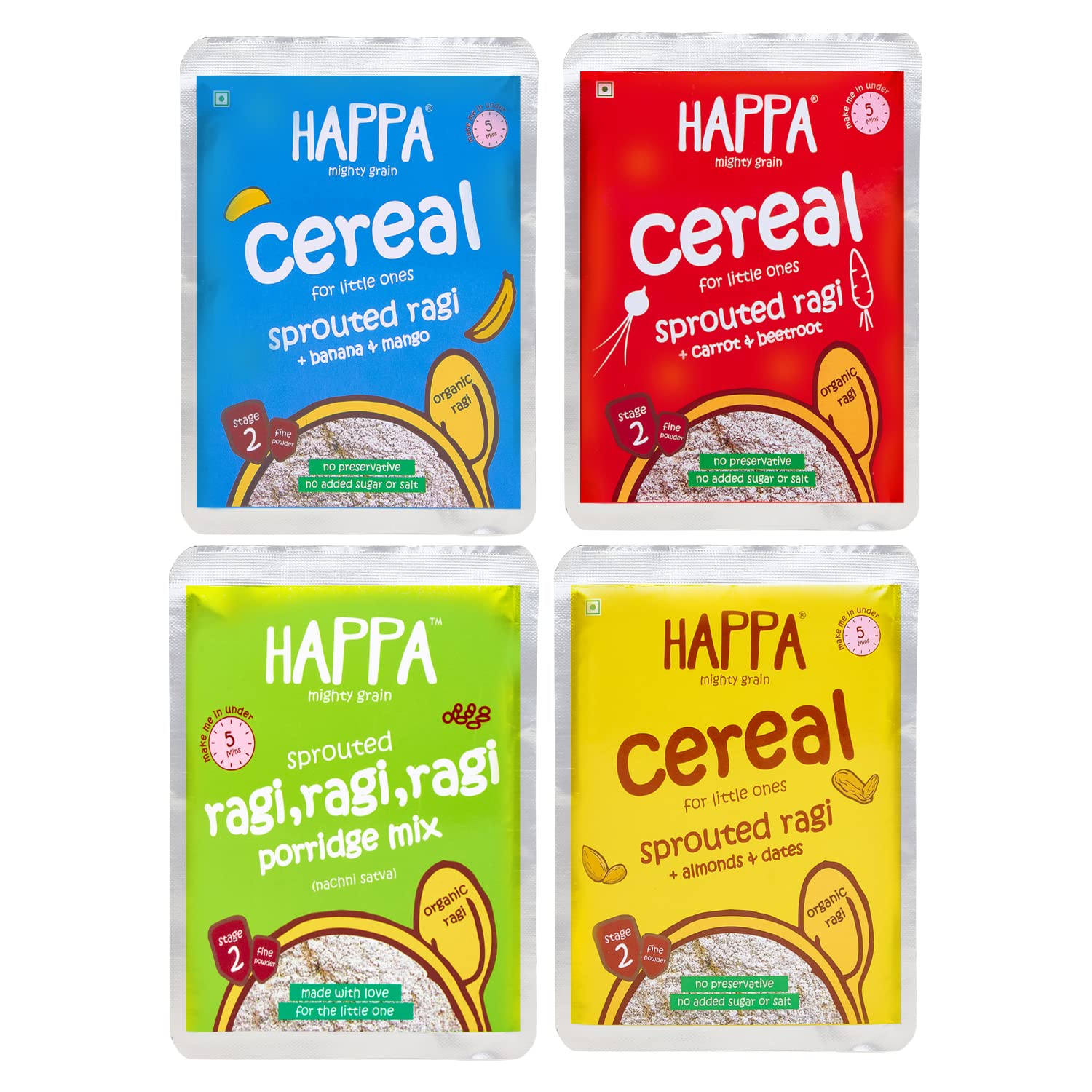 Happa Organic Porridge Trial Pack Stage 2 (Each Pack 50 Gram) (4 Pouches) (B07DNC3V27) Amazon Price History, Amazon Price Tracker