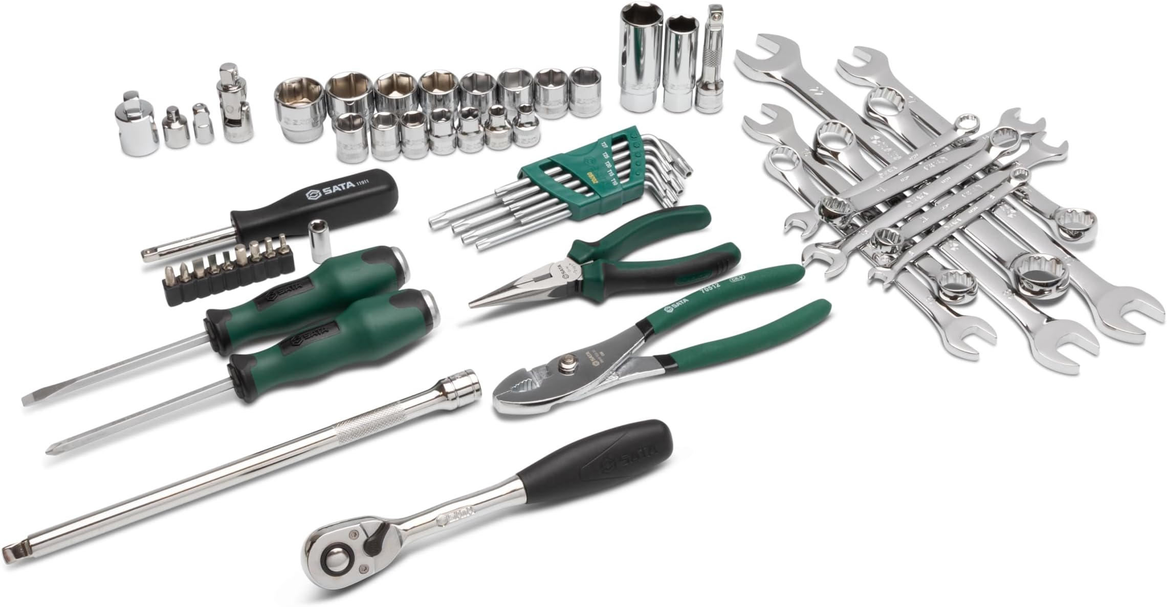 SATA ST09509 56 Pieces Mechanic Auto Repair Master Tool Set from S2 Steel Insert bits to Offer Maximum Strength and Durability