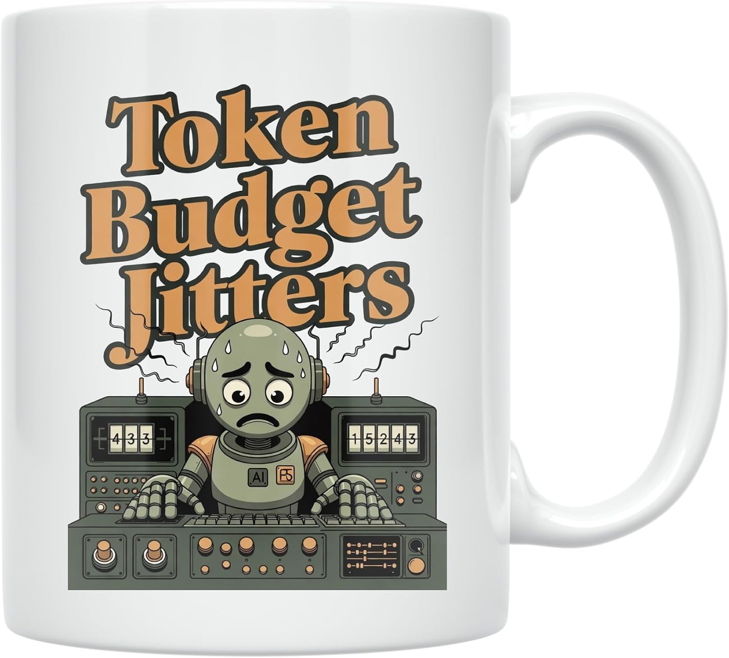 Token Budget Jitters Mug - Humorous AI Budget Design - 11 oz Ceramic image 2
