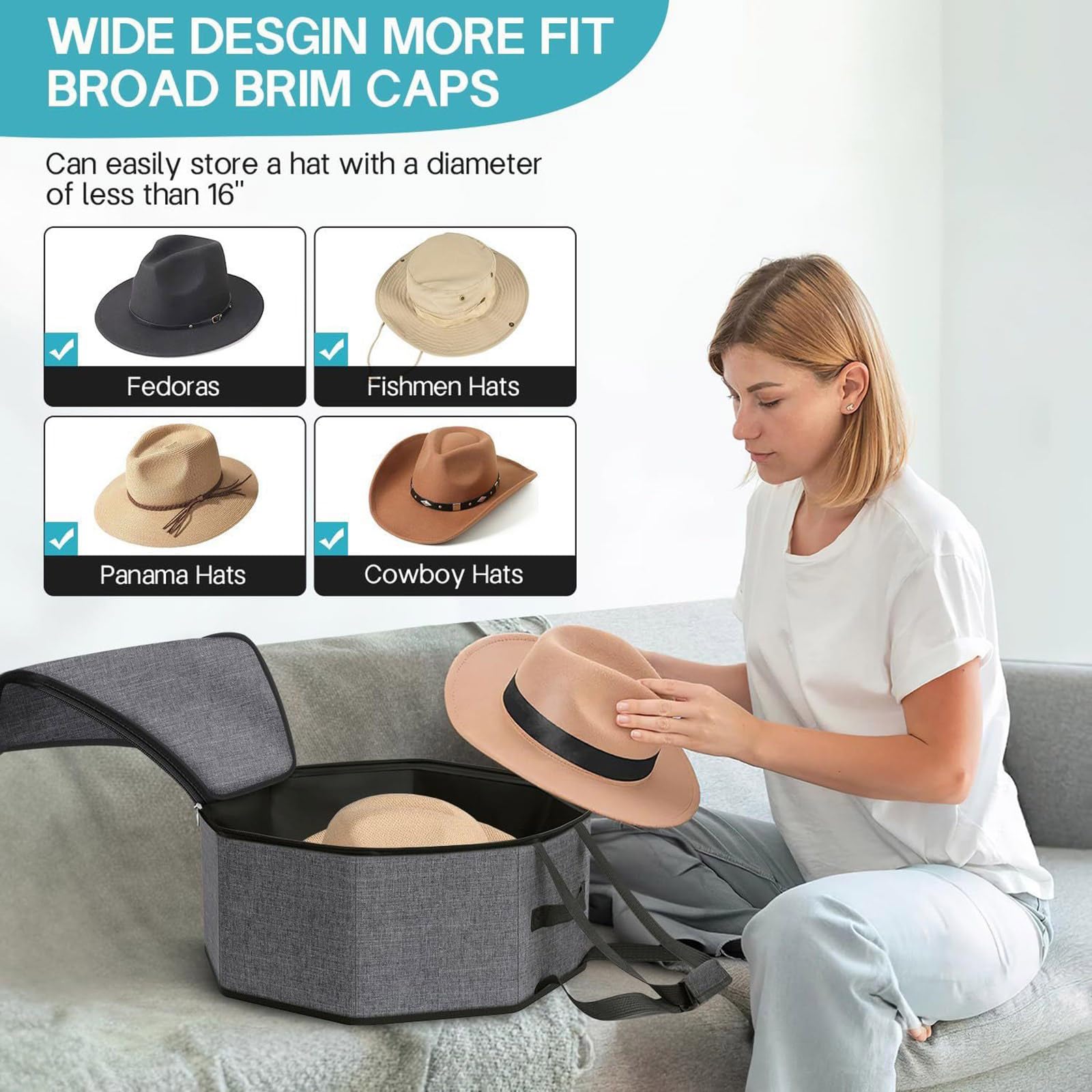 Contenitore per Copricapo capacità Borsa Cappelli alla attività All'aperto Borsa capacità con Scatola con Manico