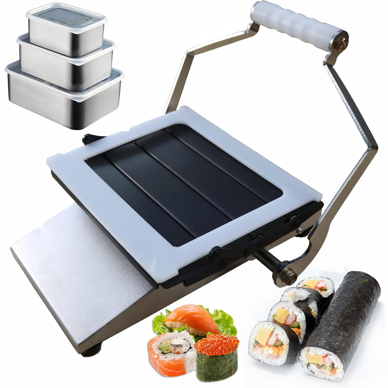 Sushi-Rollschneider – Manuelle Rollmaschine für perfekte Schnitte von Sushi, Reisbällchen, Schinken, Tofu, Mittagessen Fleisch und Gemüse