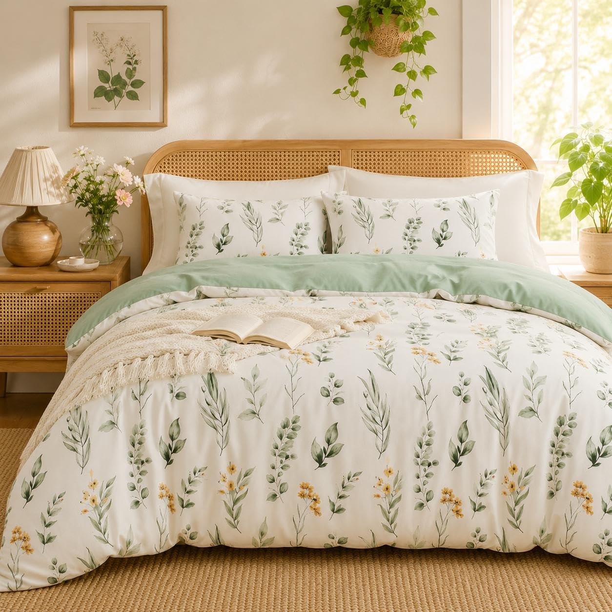 Lanqinglv Bohemian Bettwäsche 3 Teilig Boho Indischen Mandala Bettwäsche Set Renforce mit Reißverschluss Bettbezug und Kissenbezug 80x80cm