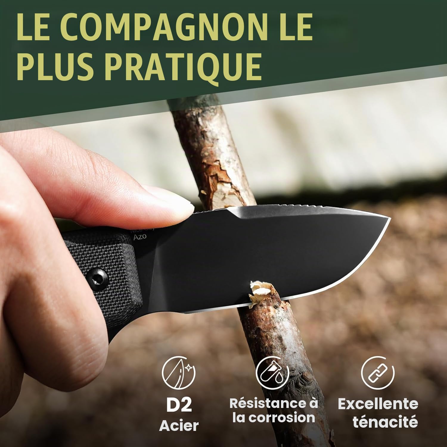 Kizer Nice Guy Couteau Pliant de Poche, 7,21 cm Lame en Acier D2, Manche en G10 Petit Couteau EDC, Non-Automatique Liner Lock Flipper, Couteaux Tranchants pour Camping Randonnée et Survie V3011M1