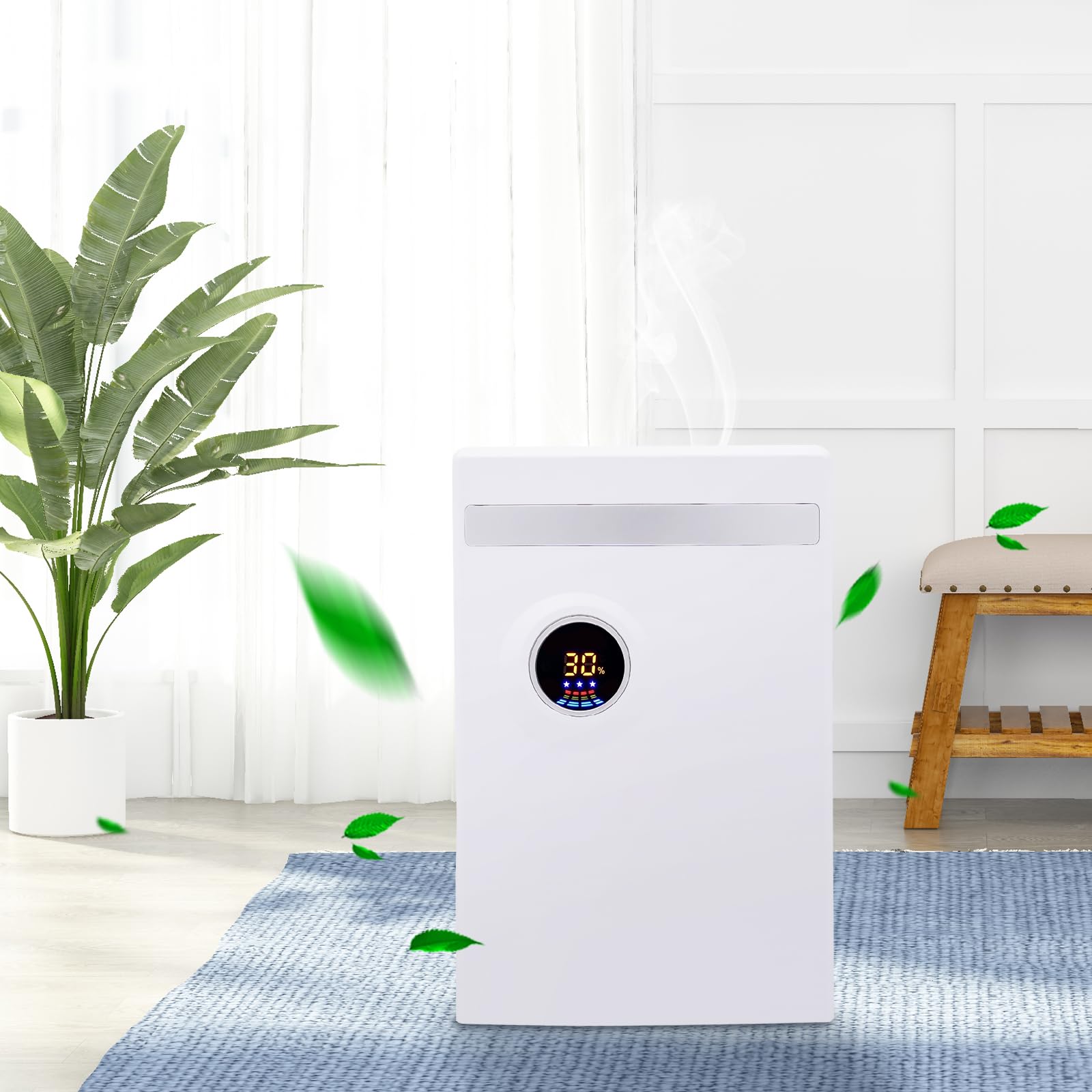 Elektryczny osuszacz powietrza, 10 l, przenośny elektryczny osuszacz powietrza, osuszacz powietrza, z dwoma czujnikami temperatury i wilgotności