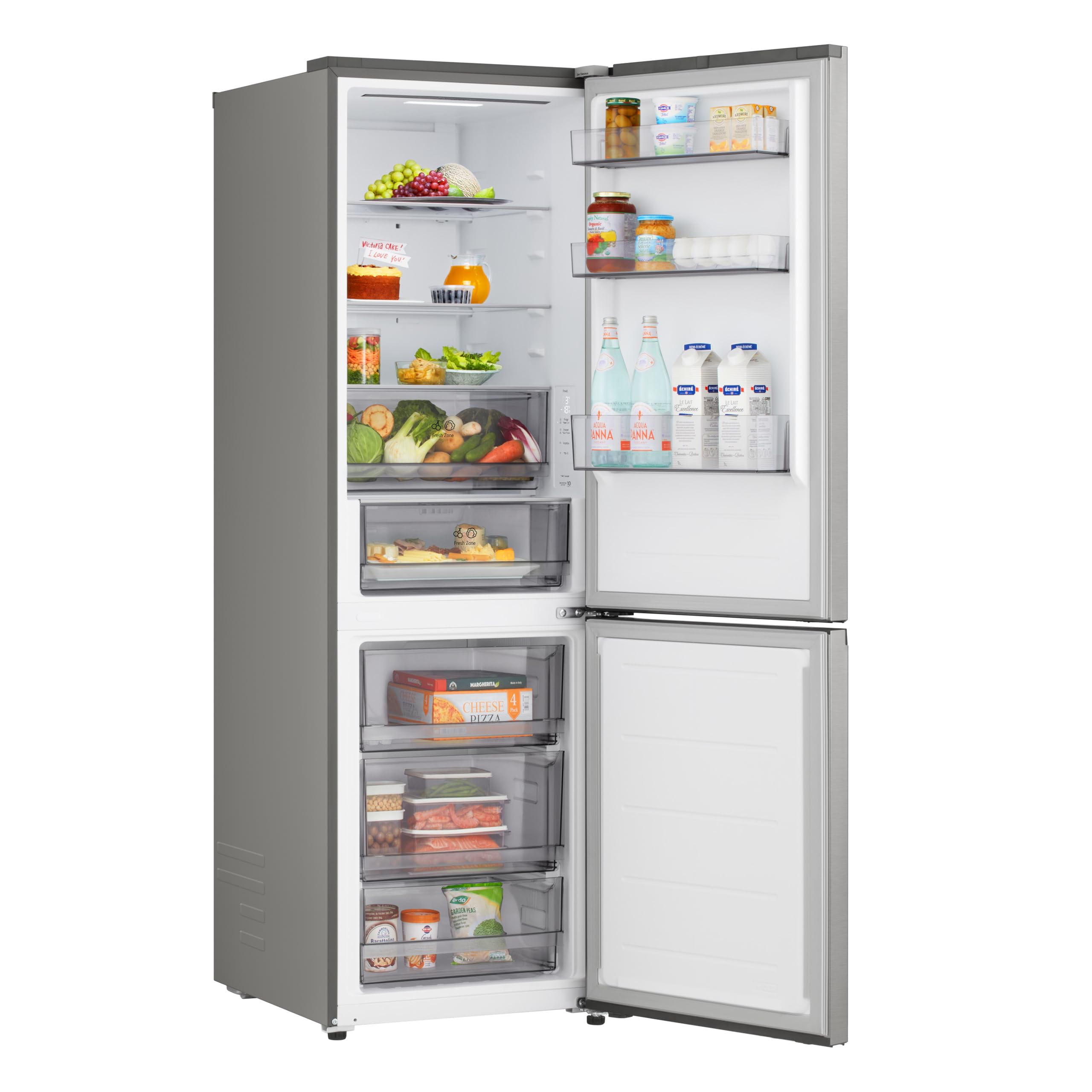 LG GBBSJ2CCPY Frigorifero Combinato Larghezza 60 cm Fit & Max, Classe C, Raffreddamento Ottimizzato con AI Saving, Total No Frost, Door e Linear Cooling, 375 L, Wi-Fi, Smart Inverter, Prime Silver