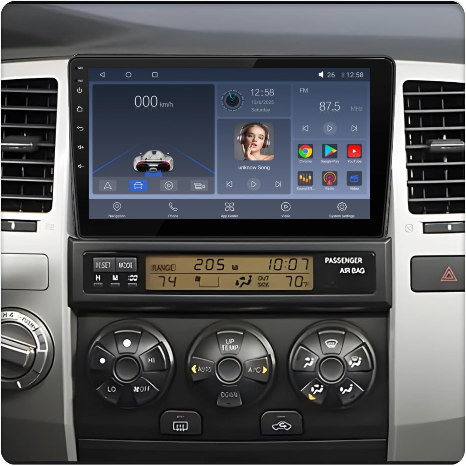Photo 1 of 6+64GB Android 15 Car Stereo Radio for Toyota 4Runner 2003-2009 with Wireless CarPlay Android Auto, Qualcomm Octa Core 9 inch Aftermarket GPS Navigation with Bluetooth AM FM RDS SWC CAM