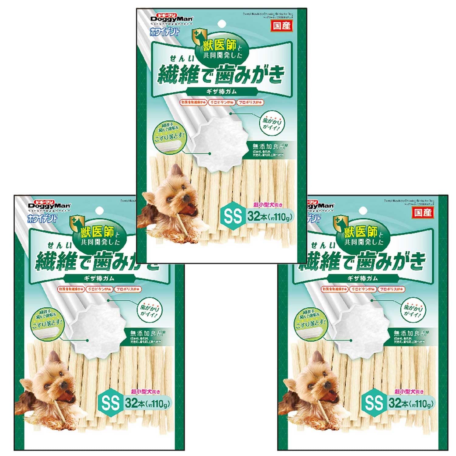 ドギーマン コレクション ホワイデント 繊維で歯みがき SS 32本×40袋