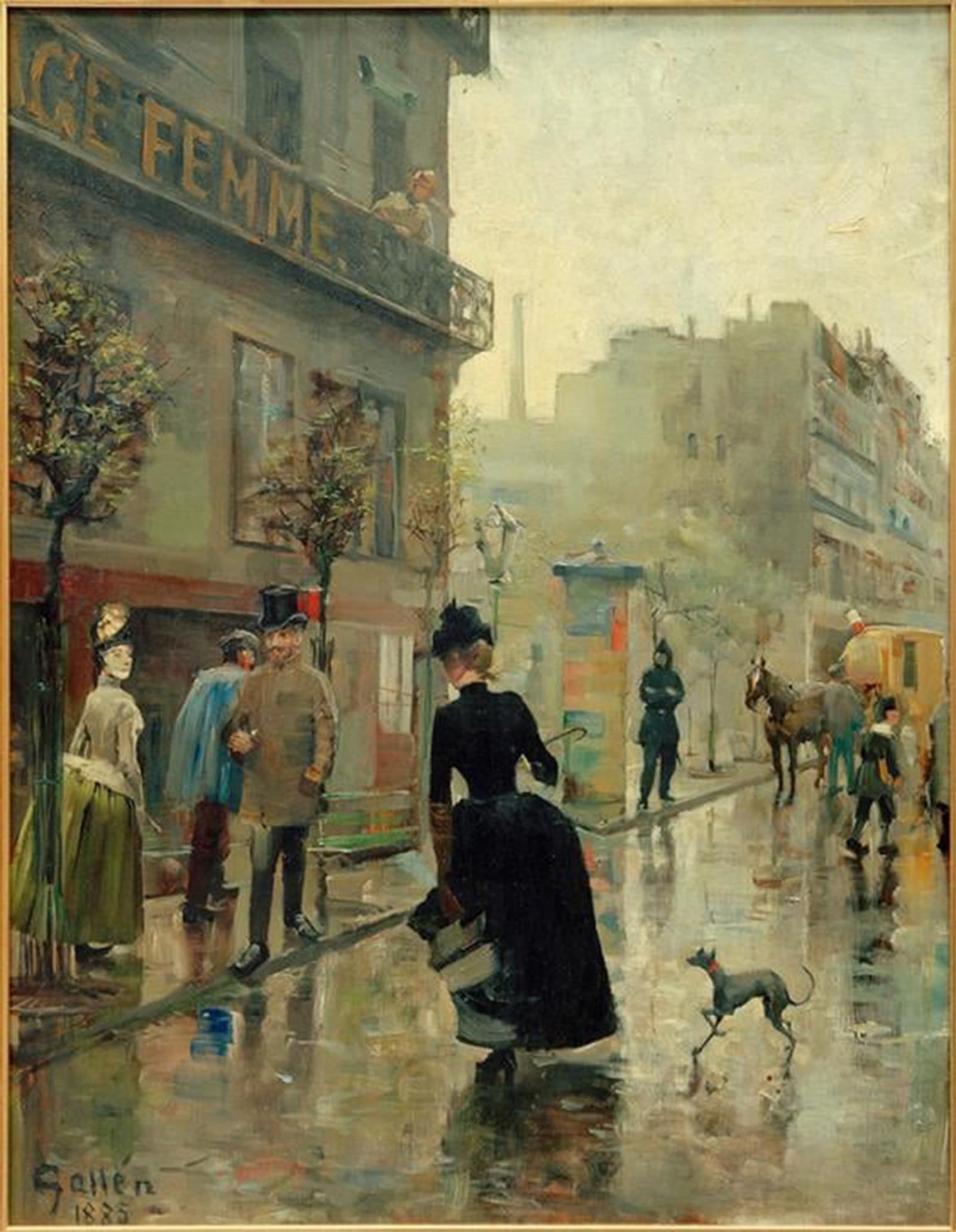 Posteriik No Frame Vintage Print Pop Art Landscape Artwork Boulevard In Paris By Akseli Valdemar Gallen Kallela Art Prints For Office Home Decor 60X90cm