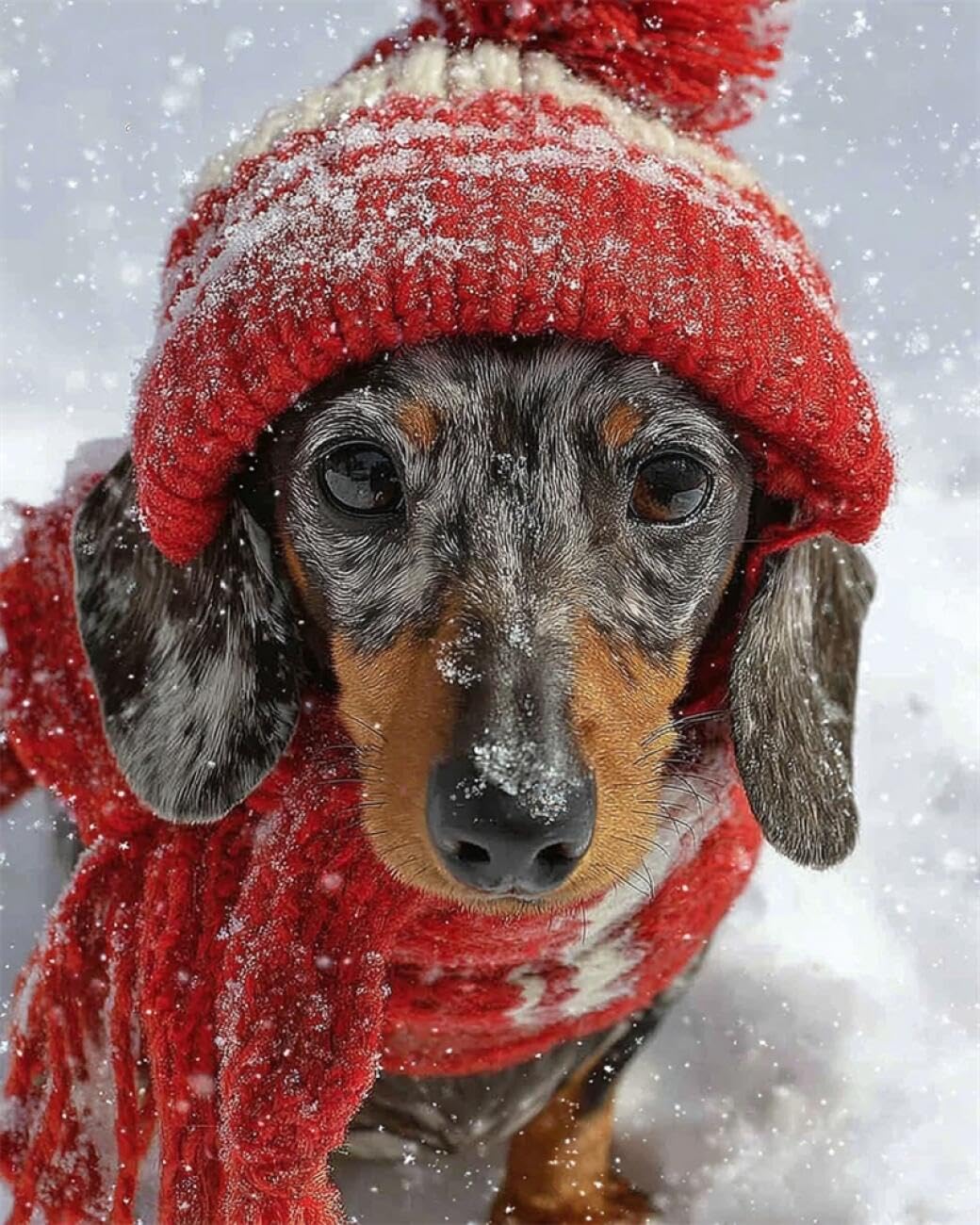 RKFLGEW DIY Bead Embroidery Kit Dachshund Oil Painting 50x70cm