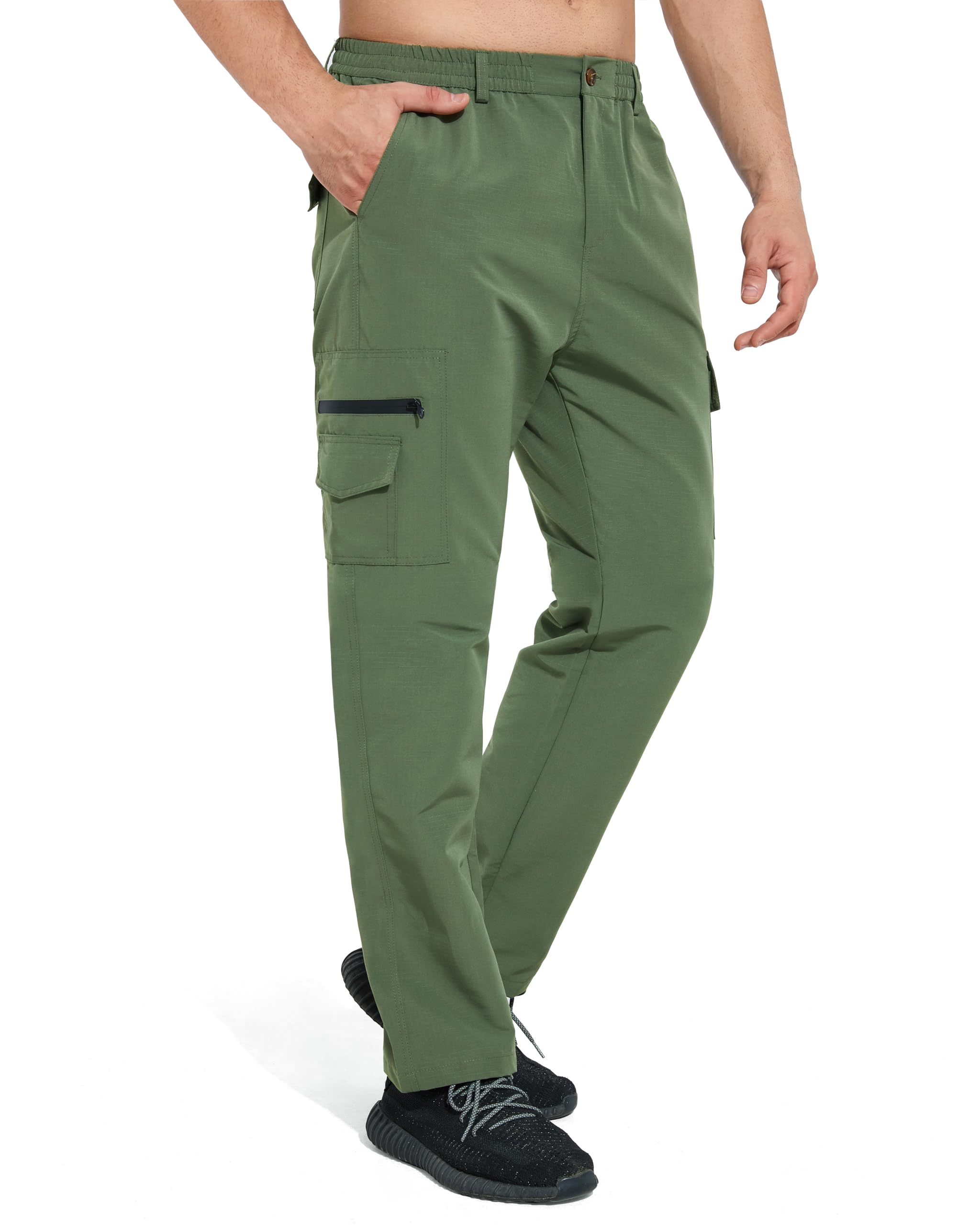 AIFARLD Mens Hiking Pants Cargo Fishing Pants Outdoor Waterproof Quick Dry Sport Lightweight with Multi Pockets